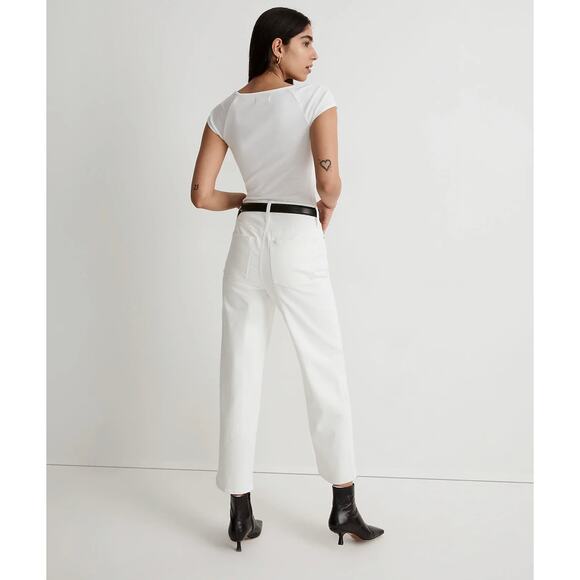 MADEWELL White The Perfect Vintage Wide-Leg Crop Jean NWT Size 29 - Picture 3 of 9